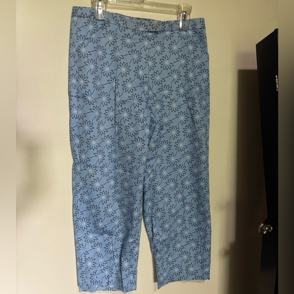 Ashworth Blue Floral Patterned Pants with Pockets